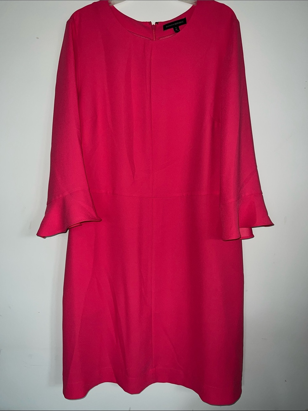 Banana Republic Pink Bell-Sleeve Shift Dress 16 tall lined like new zipper back
